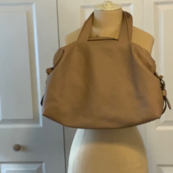 Reed Krakoff Tan Leather Purse- Zippered Compartments- Brass Finish- 18” X 12” - Picture 2 of 15